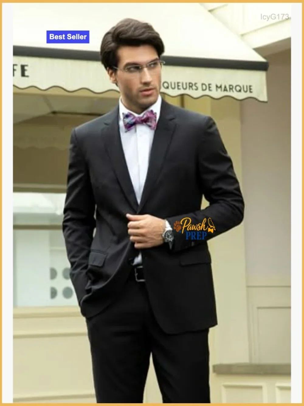 Self-Tie Bow Tie Set with Pocket Square, Microfiber, Formal Wear